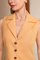 Womens Apricot Yellow Vest Sets Summer 2 Piece Outfits | CicyBell