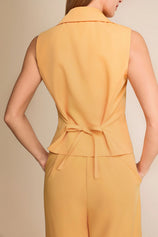 Womens Apricot Yellow Vest Sets Summer 2 Piece Outfits | CicyBell