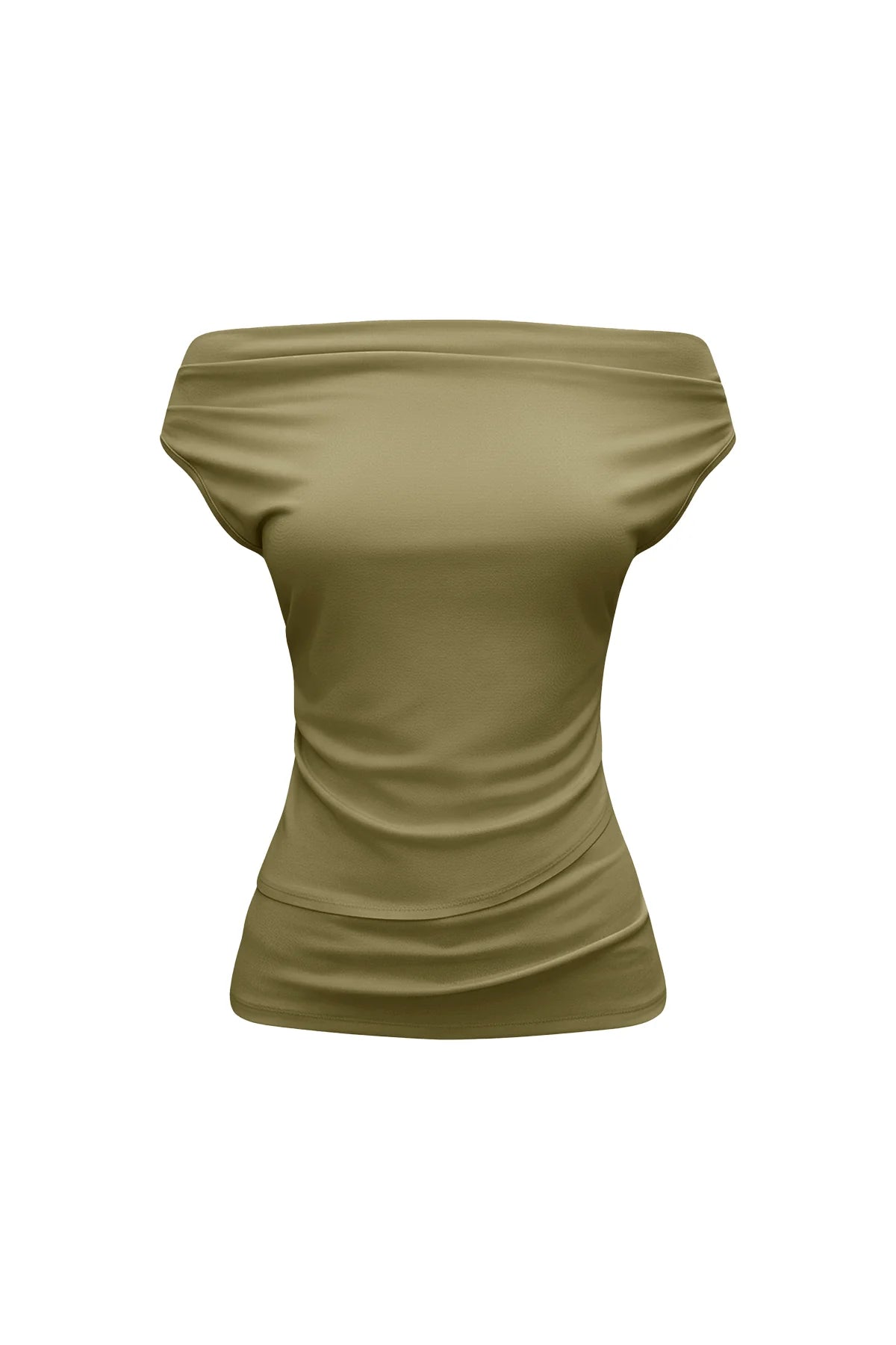 Womens  Army Green Cowl Neck Tank Tops | CicyBell