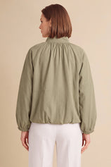 Womens Army Green Cropped Bomber Jacket | CicyBell