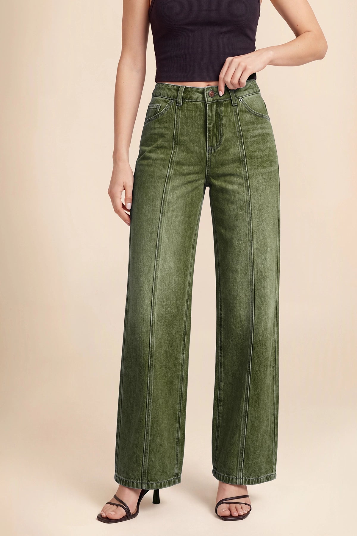 CicyBell-Women-ArmyGreen-Jeans-H5N977_1.webp