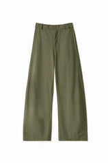 Womens Army Green Barrel Wide Leg Pants | CicyBell