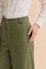 Womens Army Green Barrel Wide Leg Pants | CicyBell