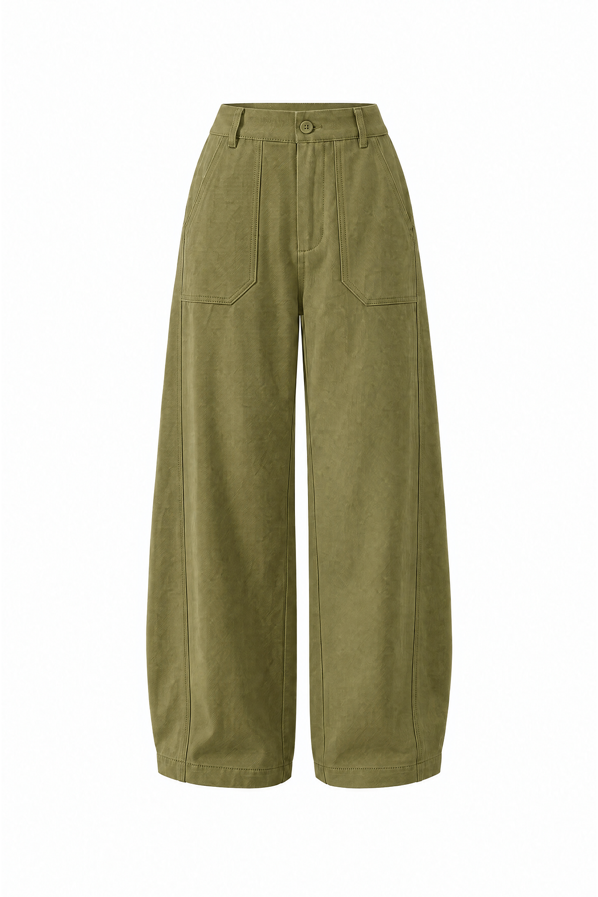 Womens Army Green High Waisted Barrel Pants | CicyBell