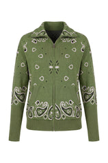 Women Army Green Zip Up Cardigan Sweater| CicyBell
