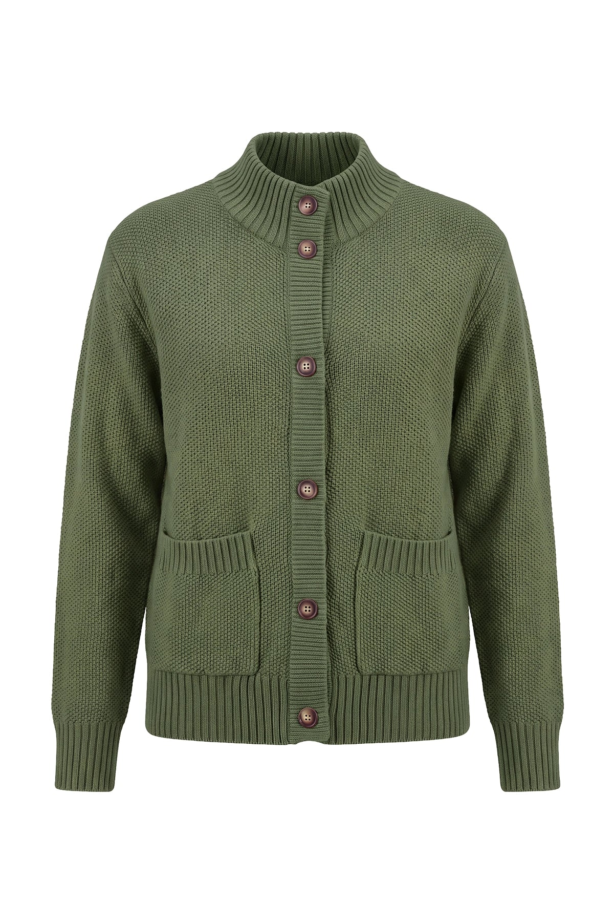 Womens Army Green Chunky Sweaters Cardigan | Cicy Bell
