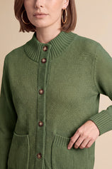 Womens Army Green Chunky Sweaters Cardigan | Cicy Bell