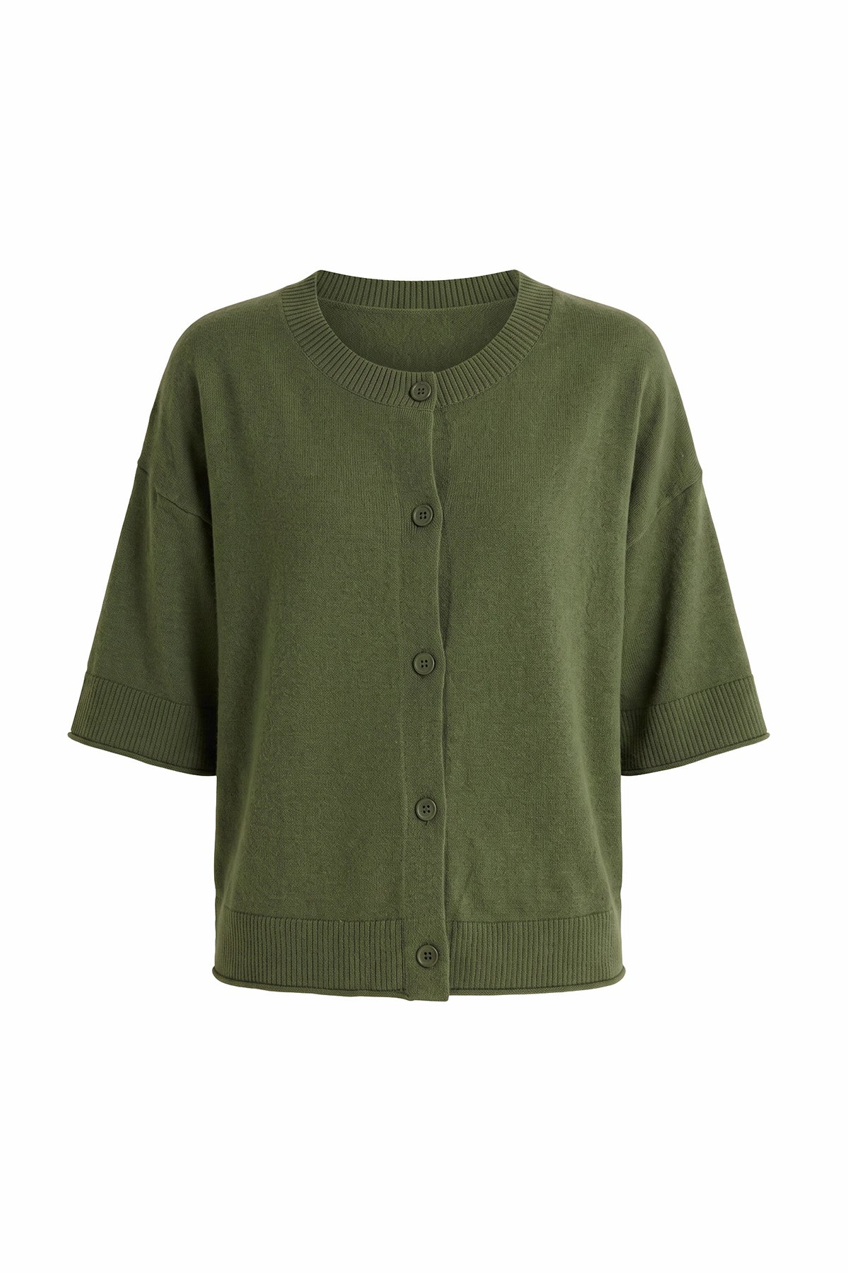 Womens Army Green Cardigan Tops | Cicy Bell