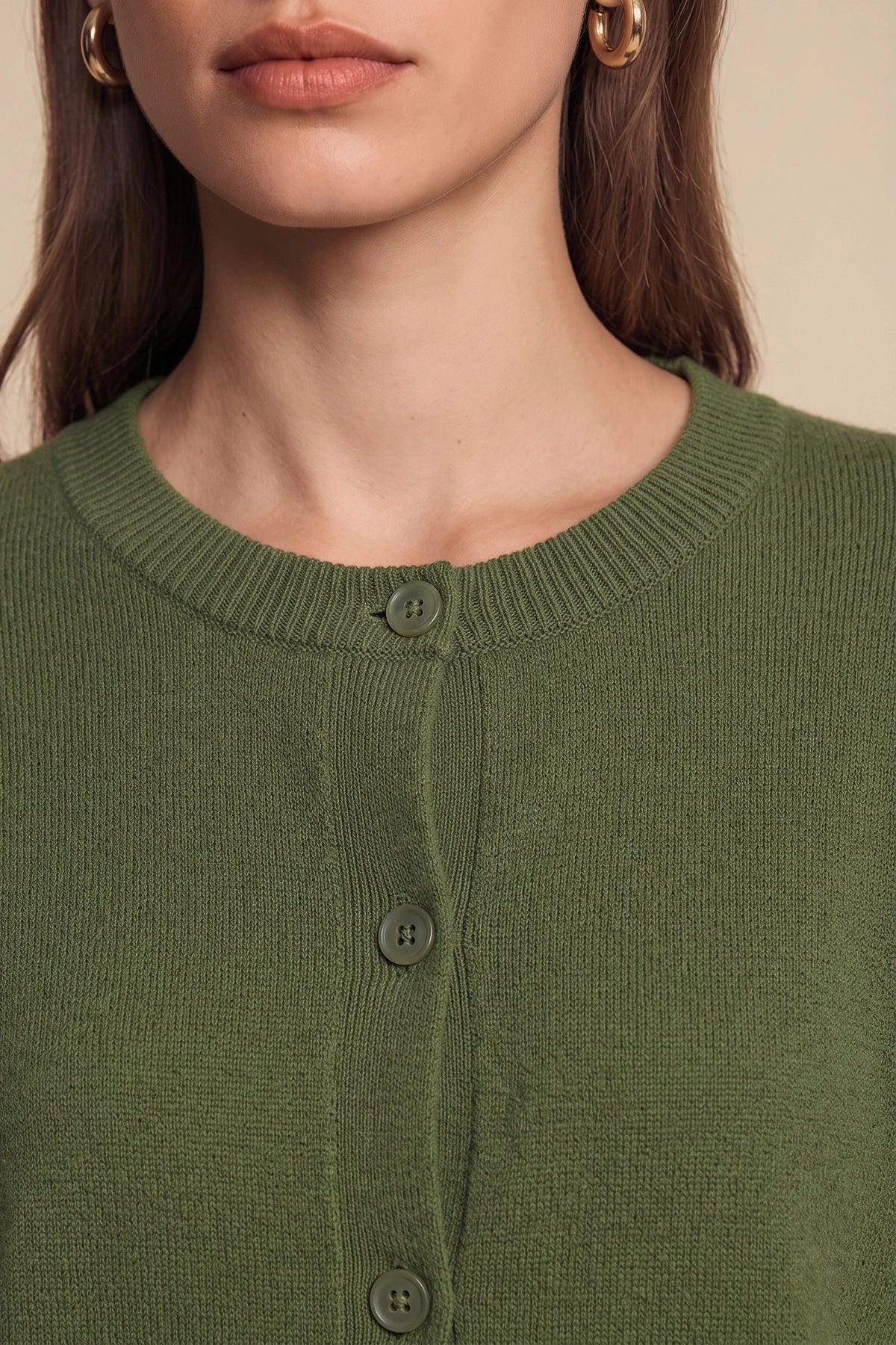 Womens Army Green Cardigan Tops | Cicy Bell