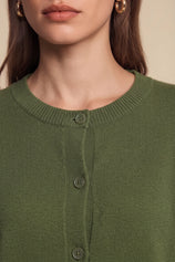 Womens Army Green Cardigan Tops | Cicy Bell