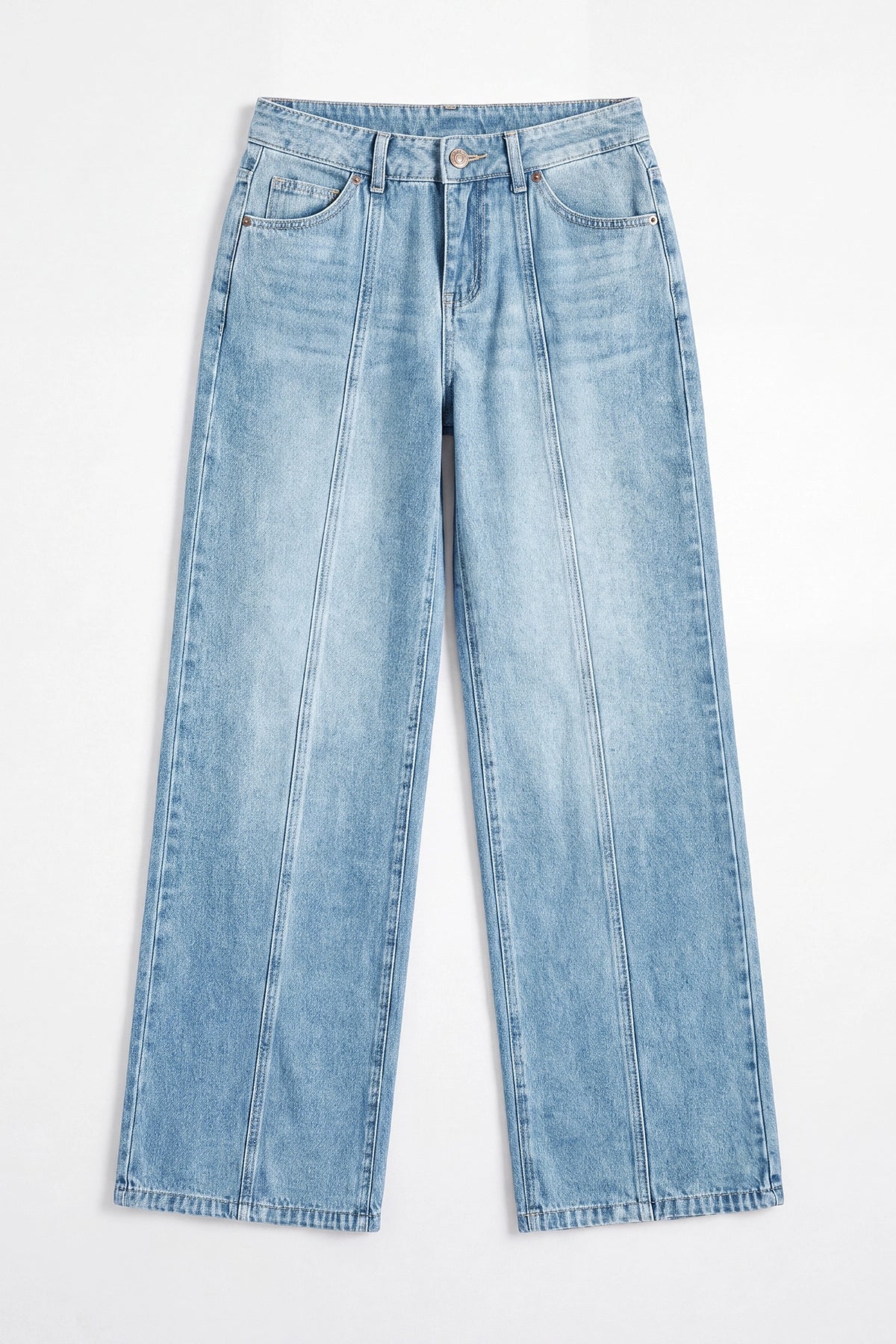 Womens Baby Blue High Waisted Baggy Jeans | CicyBell