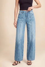 Womens Baby Blue High Waisted Baggy Jeans | CicyBell
