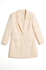 Womens Beige Business Casual Long Blazers | CicyBell