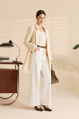 Womens Beige Business Casual Long Blazers | CicyBell