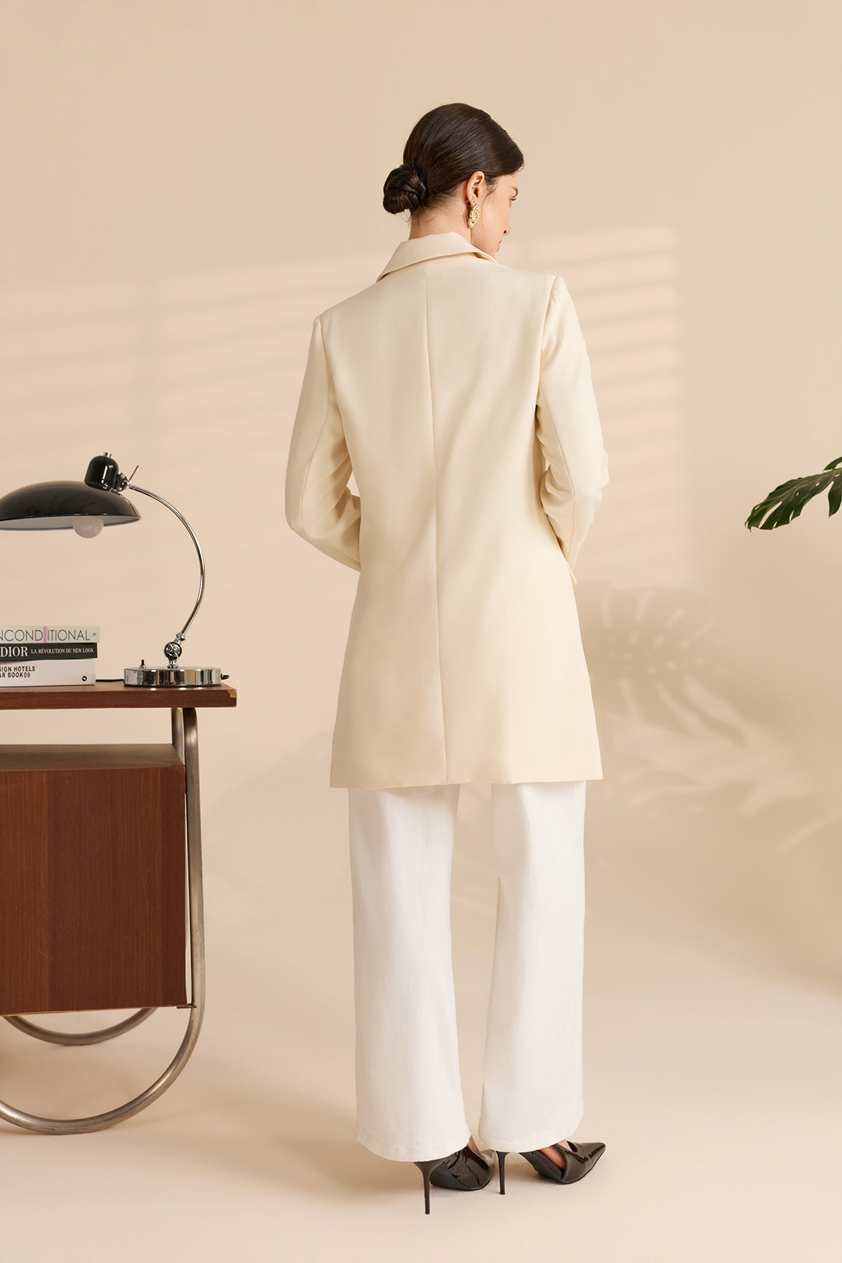 Womens Beige Business Casual Long Blazers | CicyBell