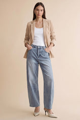 Womens Beige Faux Suede Blazers| CicyBell