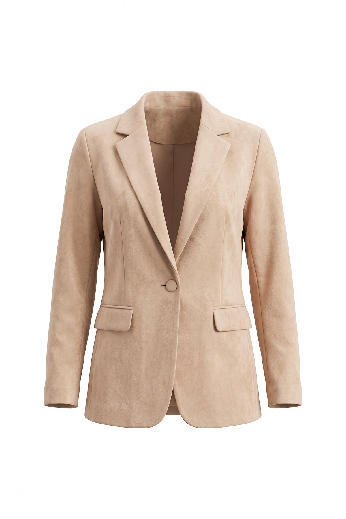 Womens Beige Faux Suede Blazers| CicyBell