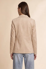 Womens Beige Faux Suede Blazers| CicyBell