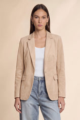 Womens Beige Faux Suede Blazers| CicyBell