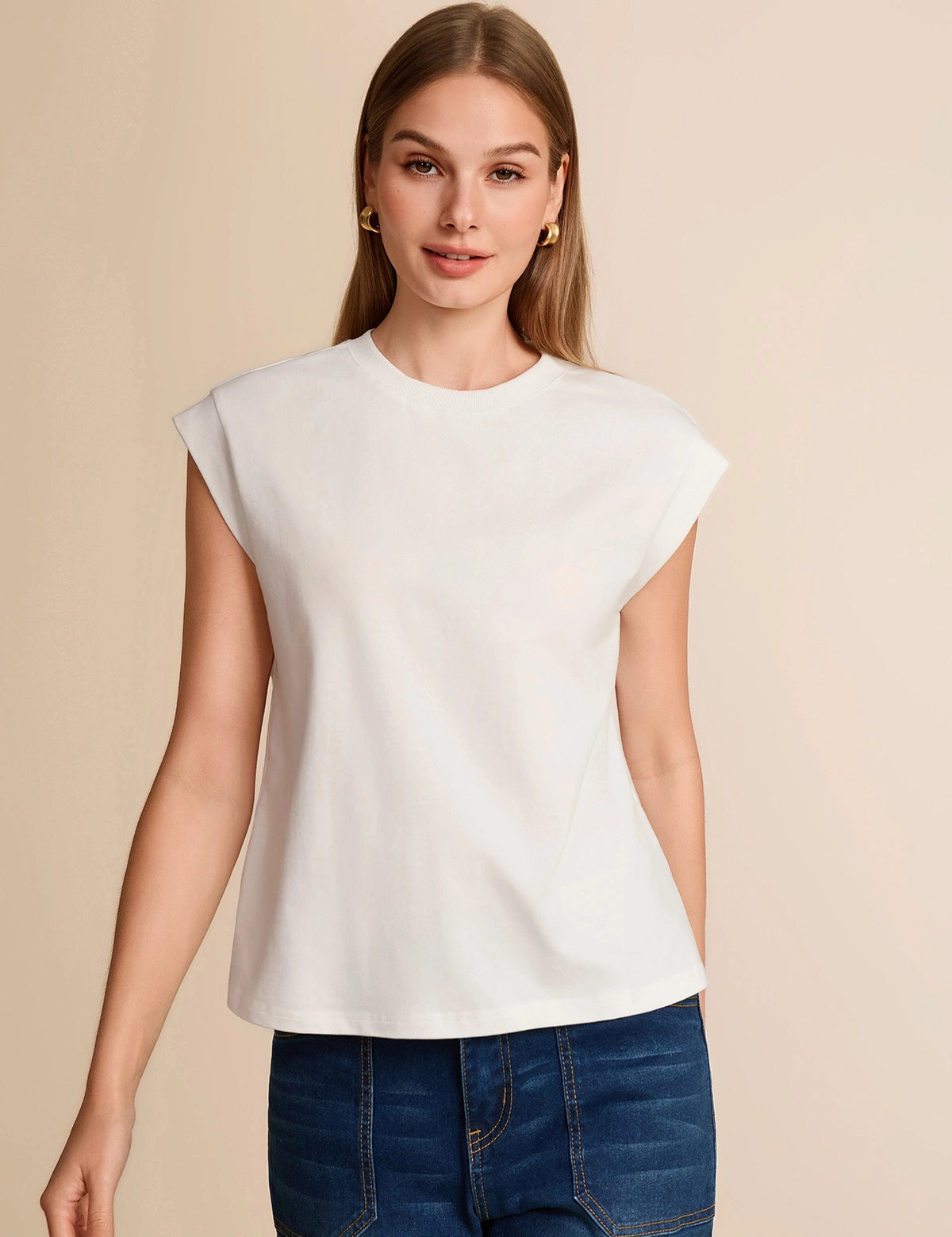 CicyBell-Women-Beige-CapSleeveShirts-RC3300_1.webp