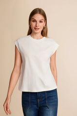 Cicy Bell Womens Beige Cap Sleeve Shirts