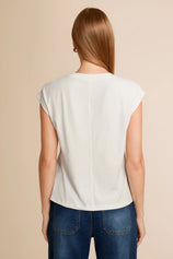 Cicy Bell Womens Beige Cap Sleeve Shirts