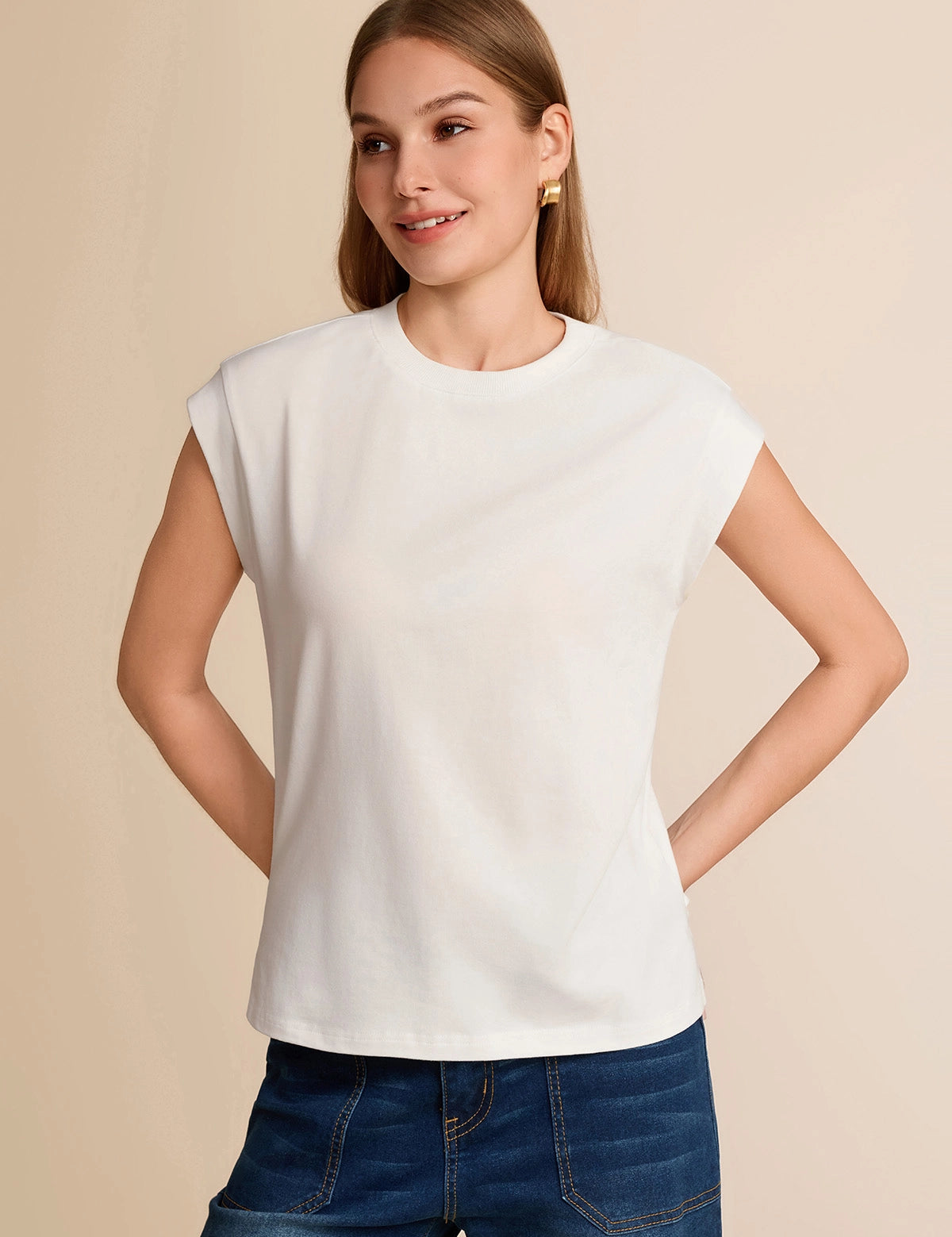 CicyBell-Women-Beige-CapSleeveShirts-RC3300_12.webp