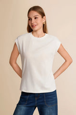 Cicy Bell Womens Beige Cap Sleeve Shirts