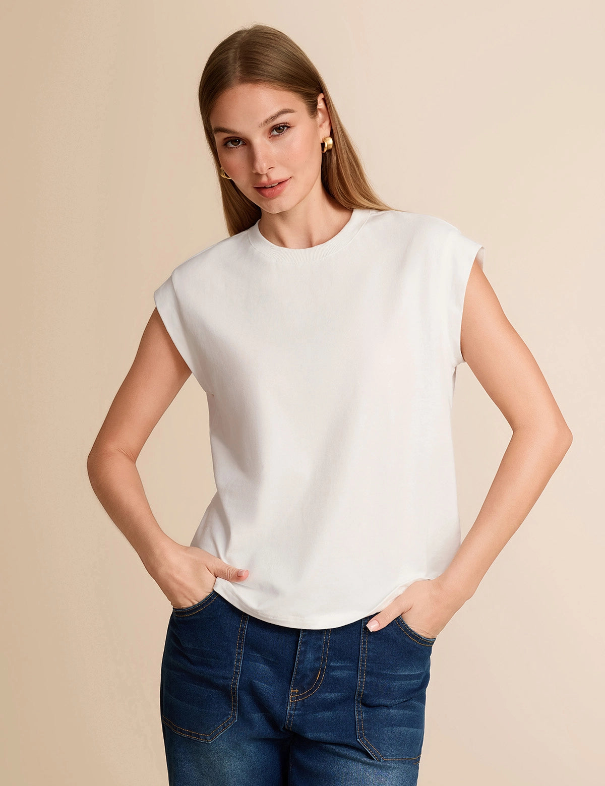 CicyBell-Women-Beige-CapSleeveShirts-RC3300_2.webp
