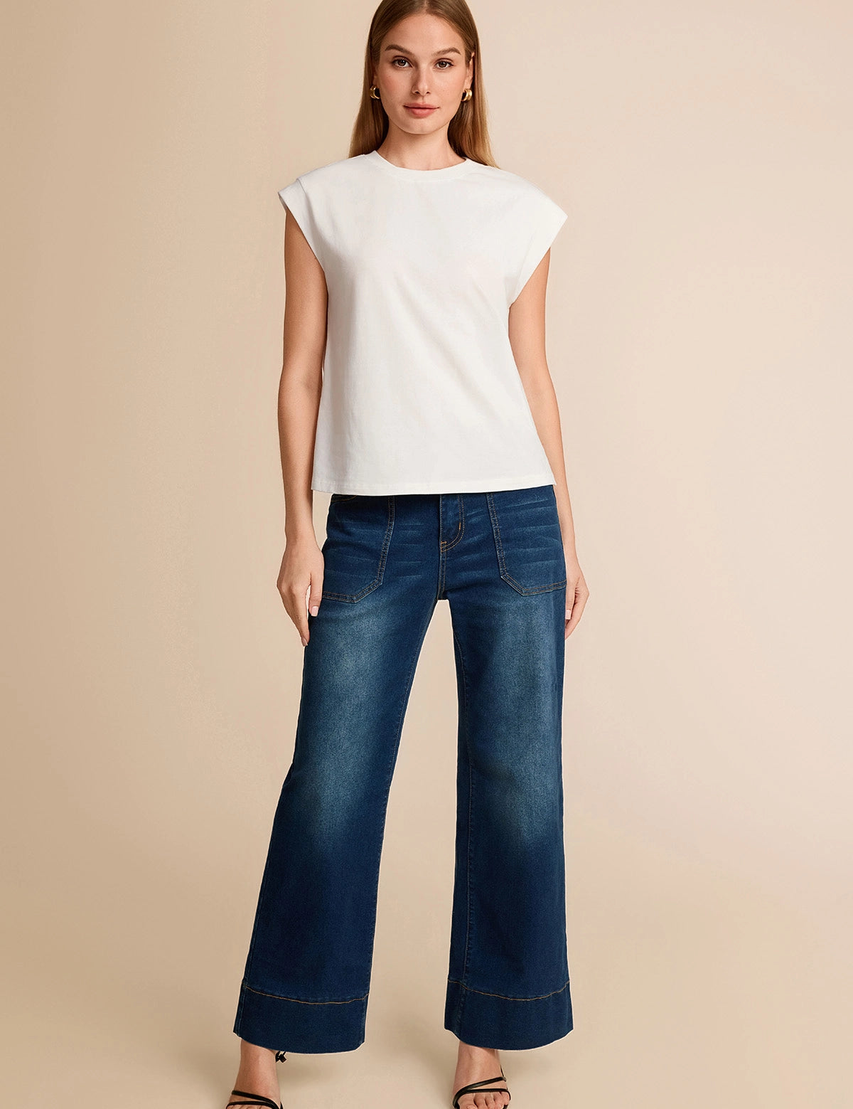 CicyBell-Women-Beige-CapSleeveShirts-RC3300_3.webp