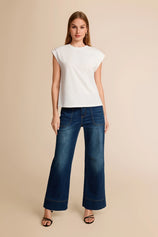 Cicy Bell Womens Beige Cap Sleeve Shirts