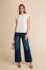 Cicy Bell Womens Beige Cap Sleeve Shirts