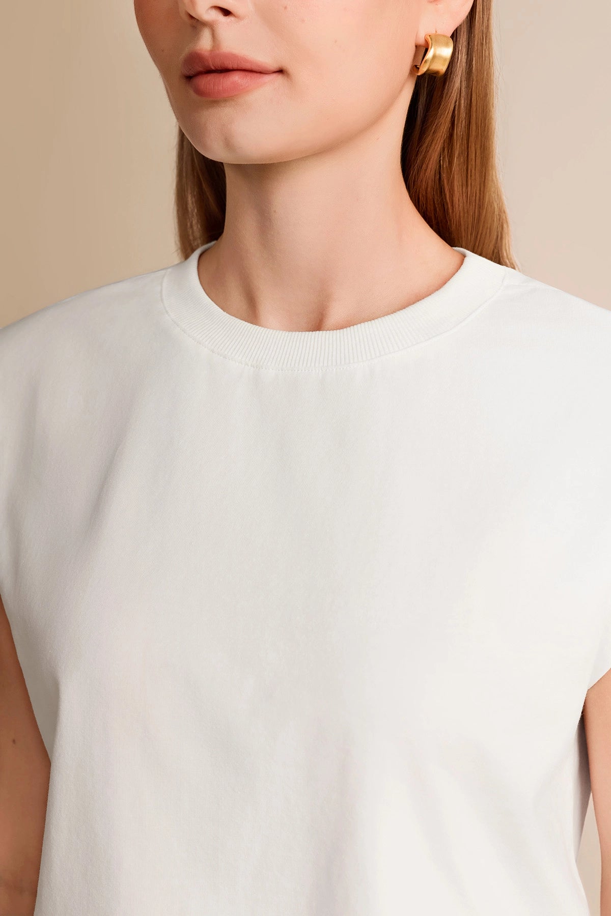 Cicy Bell Womens Beige Cap Sleeve Shirts