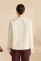 Womens Beige Napoleon Cropped Collar Vintage Coats | Cicy Bell