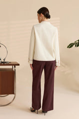 Womens Beige Napoleon Cropped Collar Vintage Coats | Cicy Bell