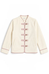 Womens Beige Napoleon Cropped Collar Vintage Coats | Cicy Bell