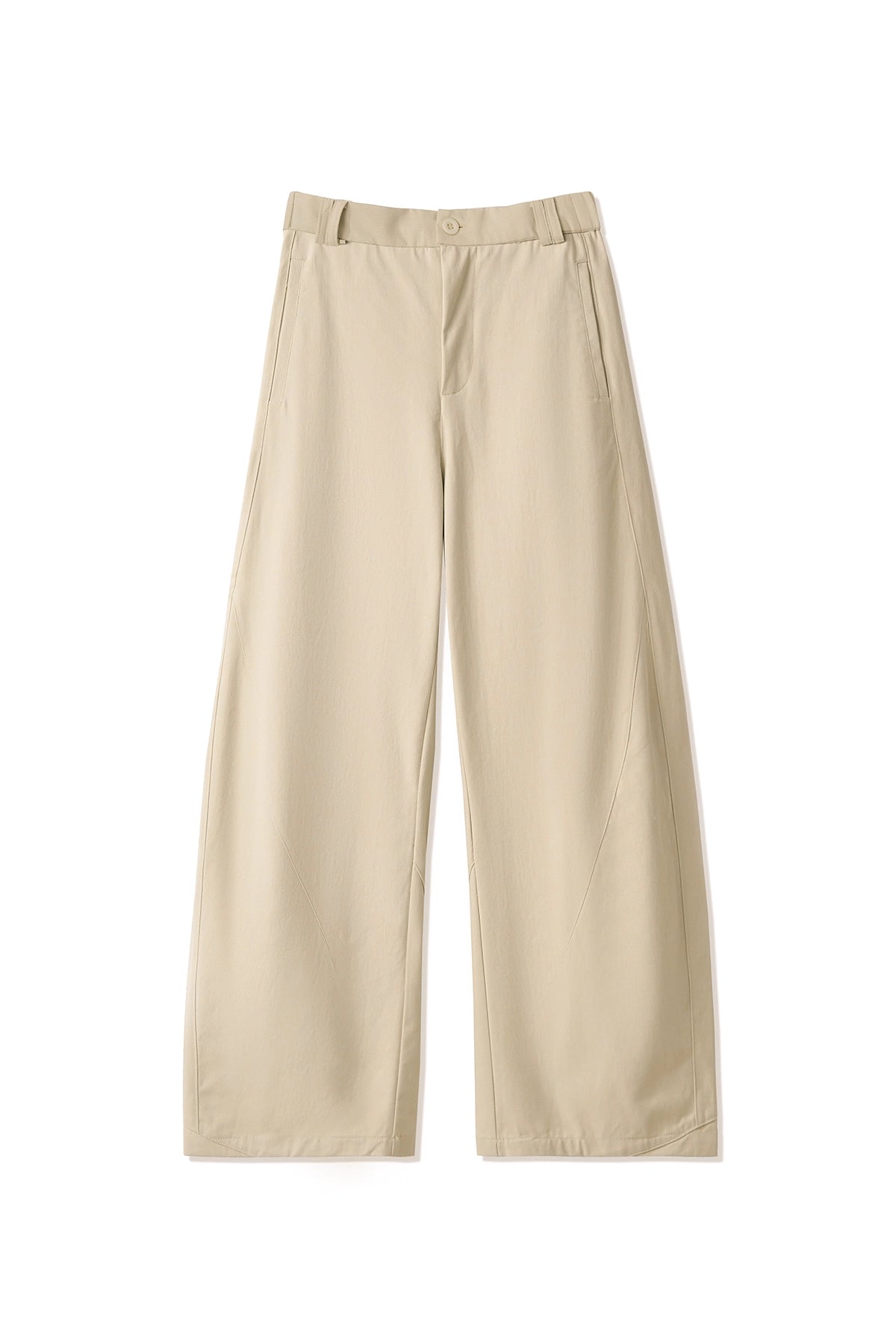 Womens Beige Barrel Wide Leg Pants | CicyBell