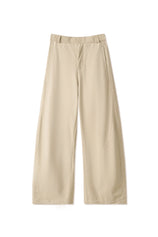 Womens Beige Barrel Wide Leg Pants | CicyBell