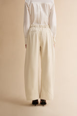 Womens Beige Barrel Wide Leg Pants | CicyBell
