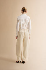 Womens Beige Barrel Wide Leg Pants | CicyBell