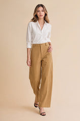 Womens Khaki Barrel Wide Leg Pants | CicyBell