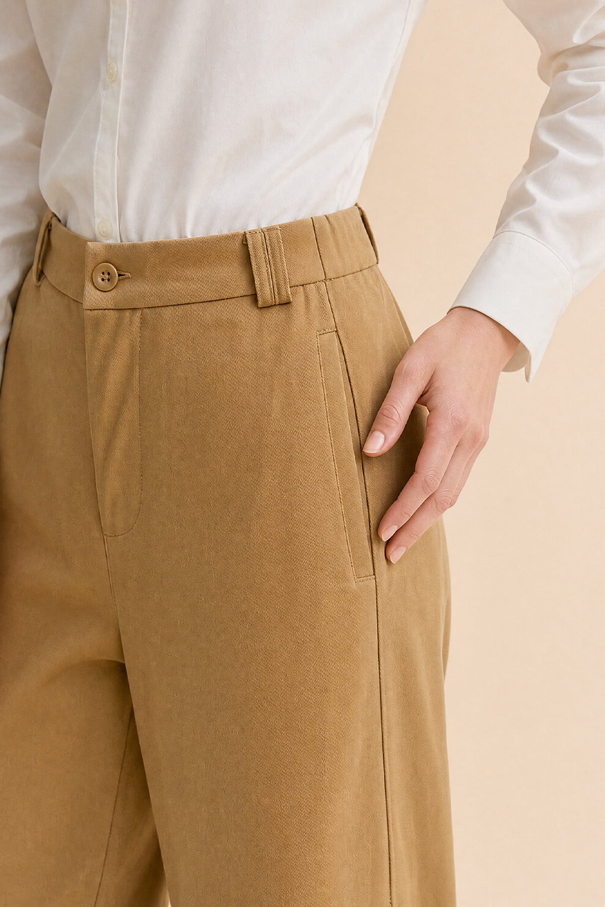 Womens Khaki Barrel Wide Leg Pants | CicyBell