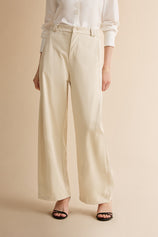 Womens Beige Barrel Wide Leg Pants | CicyBell
