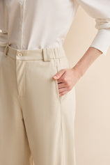 Womens Beige Barrel Wide Leg Pants | CicyBell