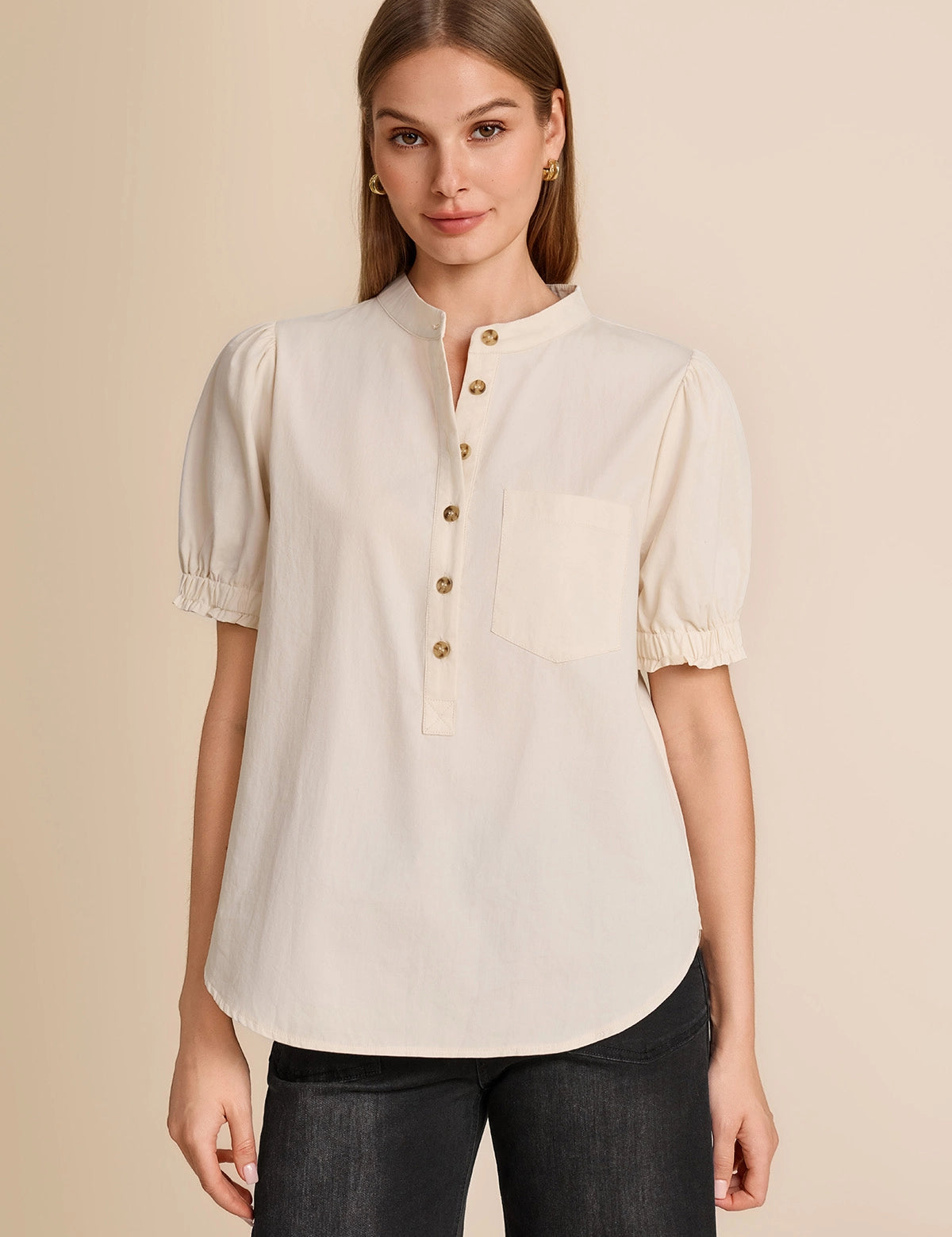 CicyBell-Women-Beige-PuffShortSleeveBlouses-M9J603_1.webp