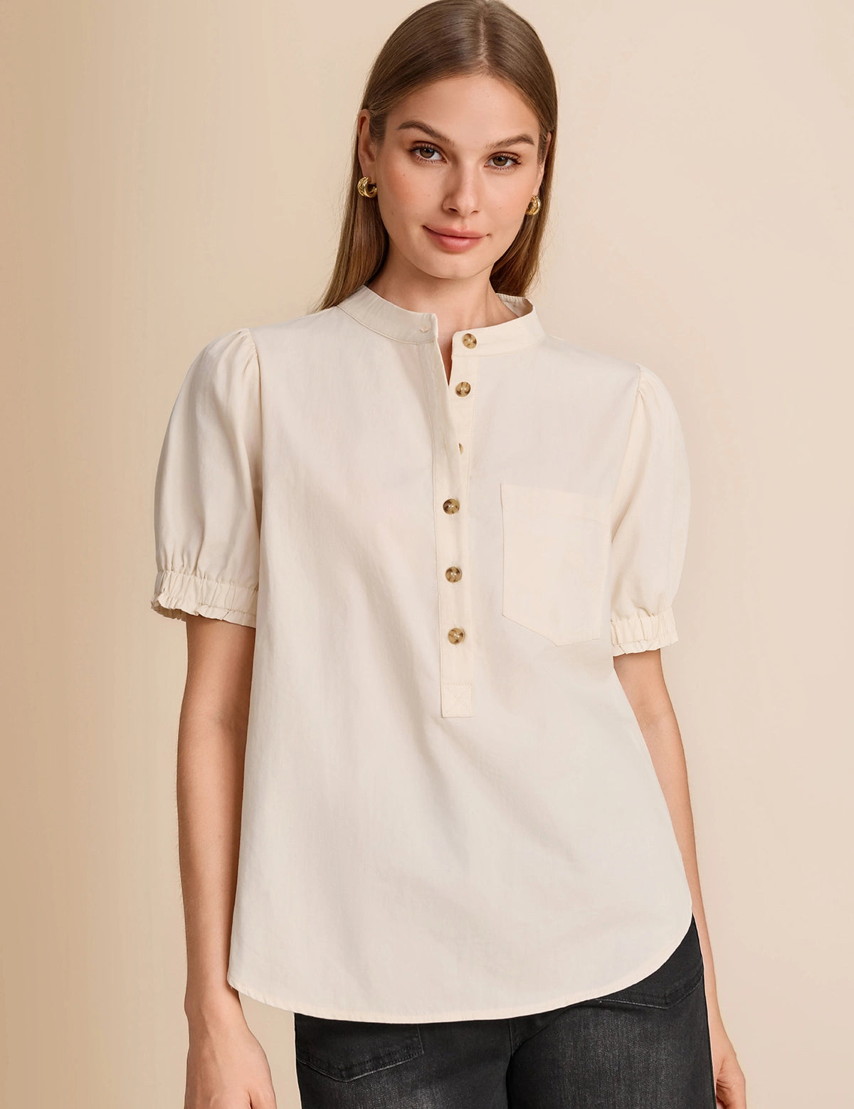 CicyBell-Women-Beige-PuffShortSleeveBlouses-M9J603_2.webp
