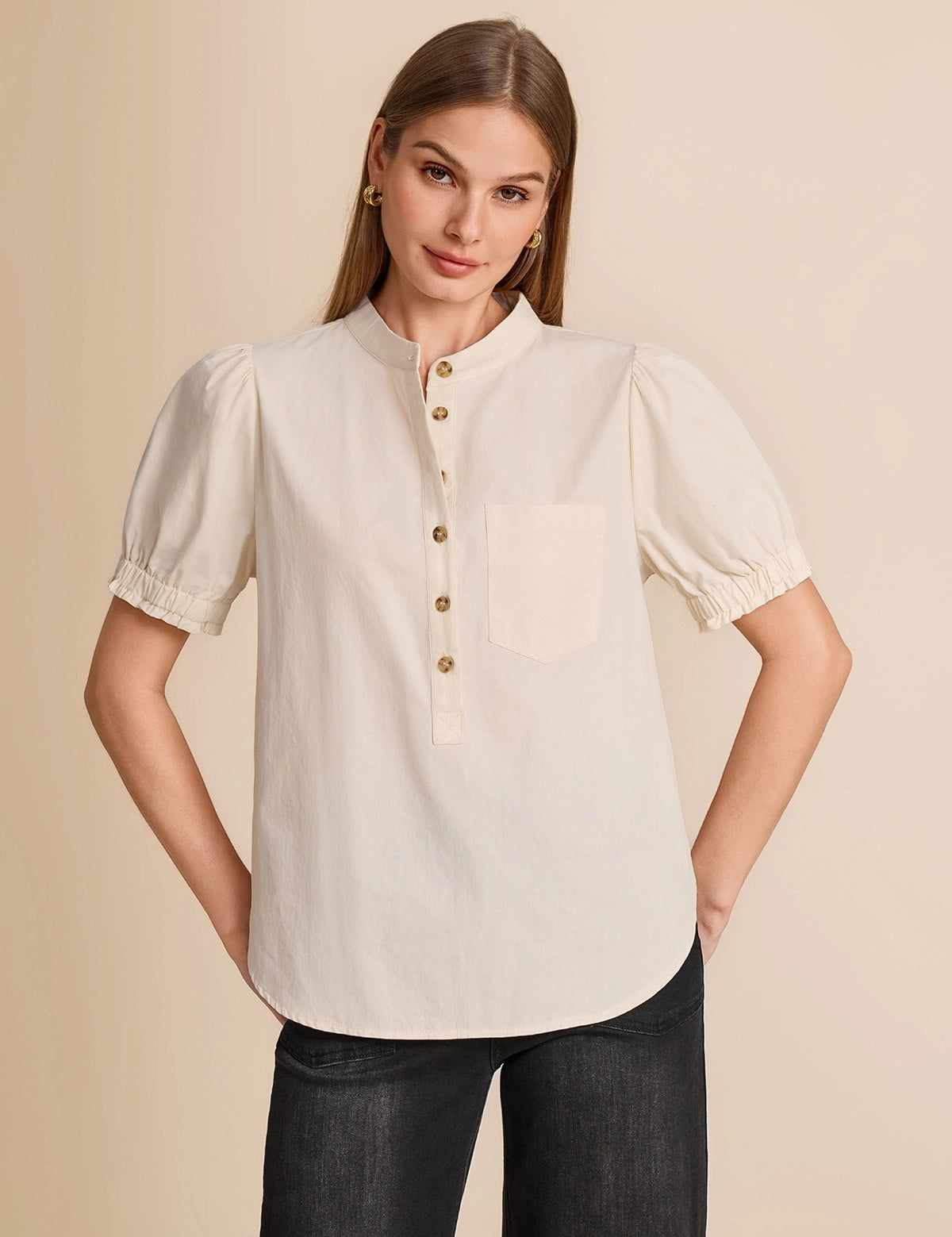 CicyBell-Women-Beige-PuffShortSleeveBlouses-M9J603_3.webp