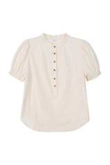 Womens Beige Puff Short Sleeve Blouses | CicyBell