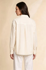 Womens Beige Long Sleeve Button Down Shirt | CicyBell