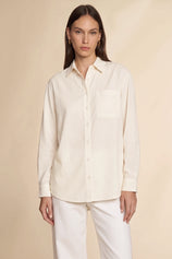 Womens Beige Long Sleeve Button Down Shirt | CicyBell